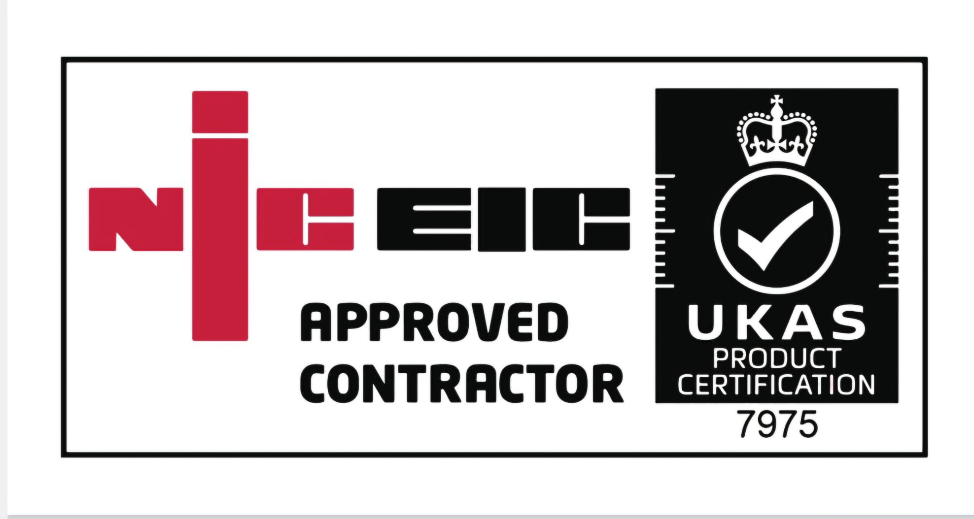 NICEIC Approved Contractor and UKAS Product Certification mark